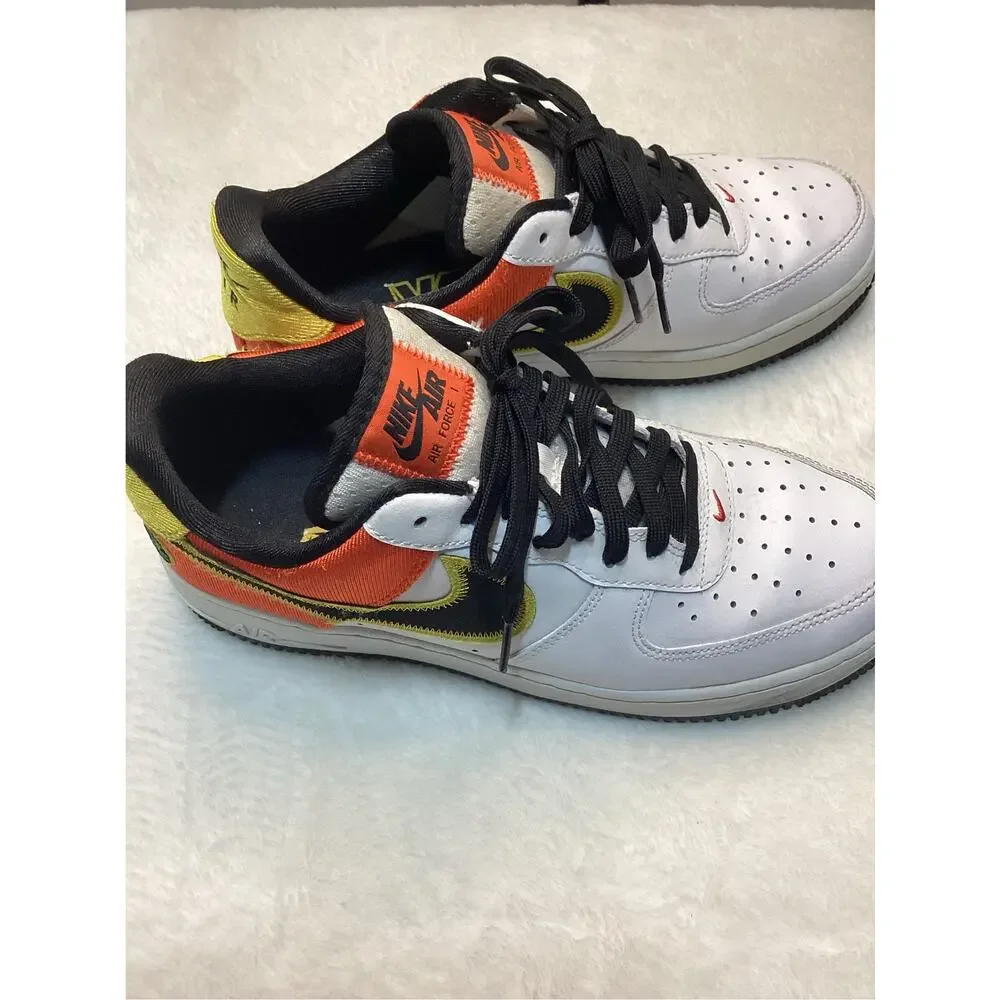 Nike Air Force 1 Low Men’s 7.5 Women’s 9 White Orange Black Rare Sneakers